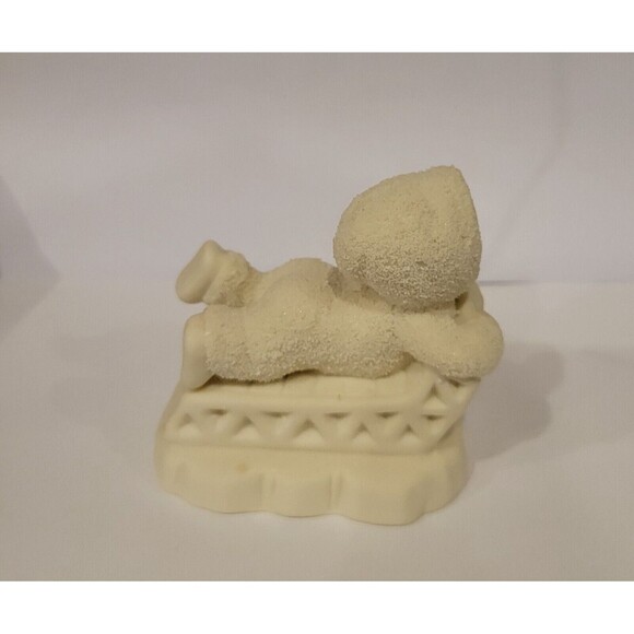 Porcelain Baby on Sled with Teddy Bear Figure Snowbabies ? - Picture 3 of 6
